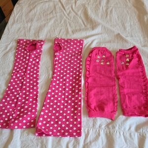 2 Hot Pink Arm Warmers Fingerless Gloves